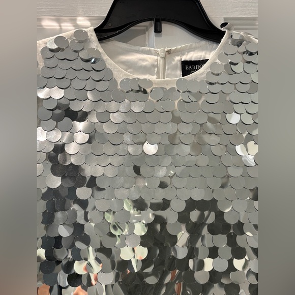 NWT BARDOT JUNIOR Sumaya Mini Sequin Dress (Girl 10) Silver - Picture 5 of 16